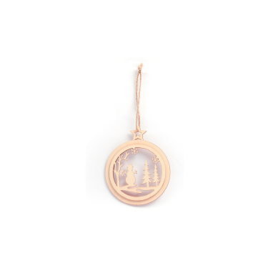 Suspension Boule de Noël ajourée 130 x 105 x 5 mm - motif bonhomme de neige
