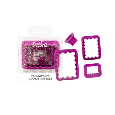 Emporte pièce rectangle cannelé - set de 4 pièces