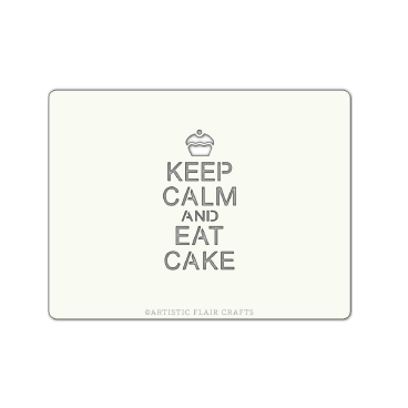 Pochoir pour pâtisseries et chocolats - motif Keep calm and eat cake