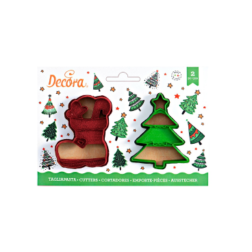 Emporte pièce botte et sapin de Noël