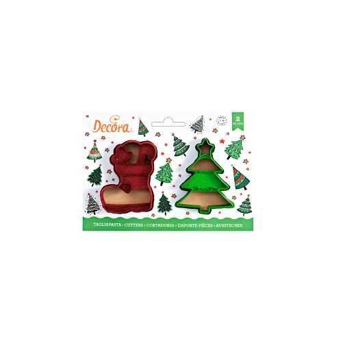 Emporte pièce botte et sapin de Noël