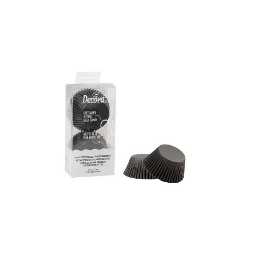 Lot de 12 caissettes en papier 5 cm - coloris noir