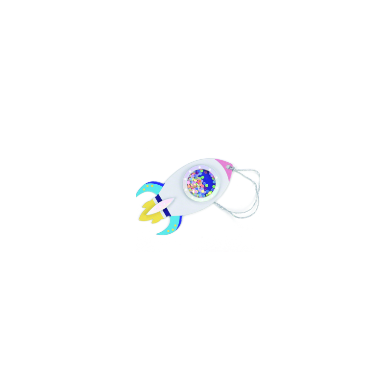 Étiquette fusée kawaii - Set de 2 shaker tag Étiquette fusée kawaii - Set de 2 shaker tag