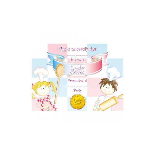Set de 8 diplômes certificats Little Cooks