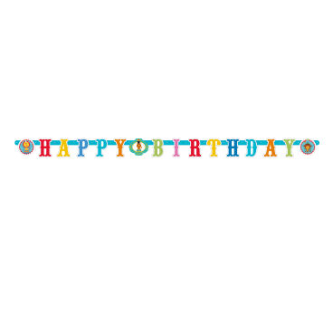Guirlande "Happy Birthday" Circus party 1.80 m