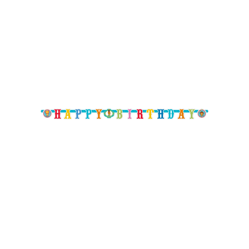 Guirlande "Happy Birthday" Circus party 1.80 m