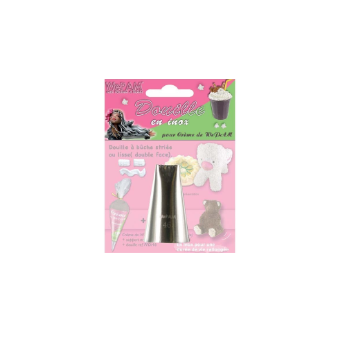 Douille double face inox pour crème de We Pam - Bûche striée ou lisse