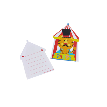 Set de 8 invitations avec enveloppes  "Circus Party"
