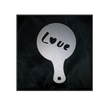 Pochoir déco à cappuccino et café Love