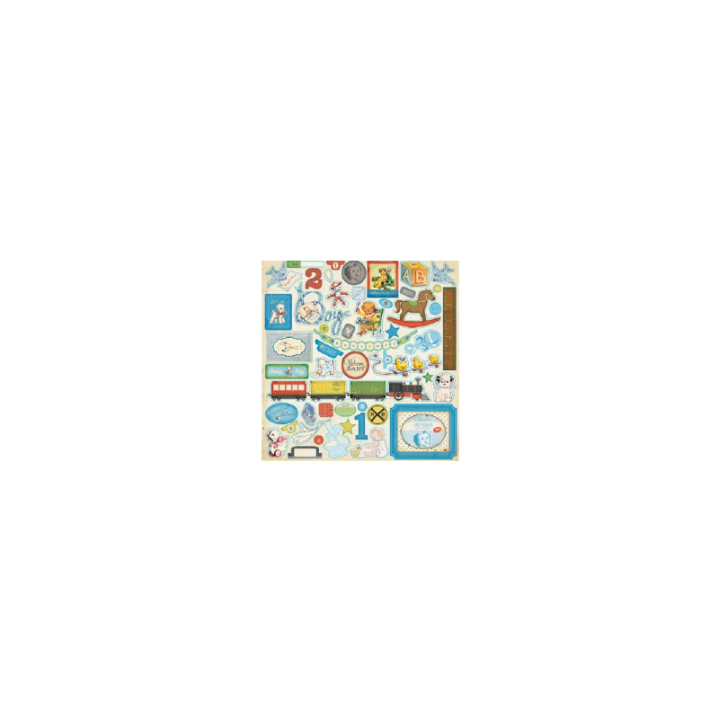 Embellissements thème vintage bébé garçon Embellissements thème vintage bébé garçon