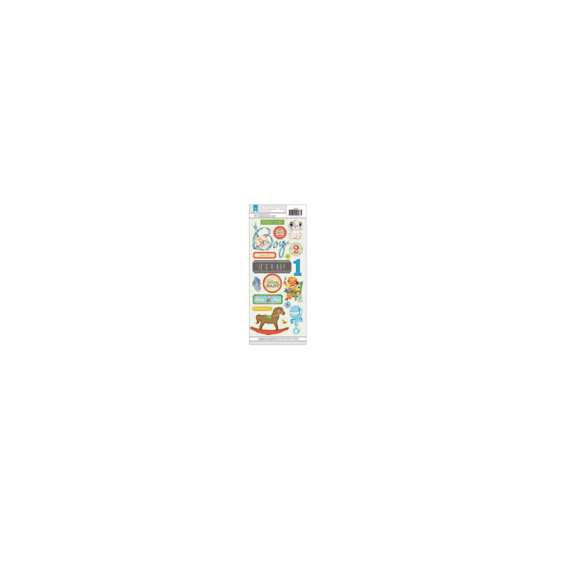 Stickers vintage baby boy - planche de Stickers sur fond transparent