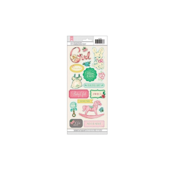 Stickers vintage baby girl- planche de Stickers sur fond transparent