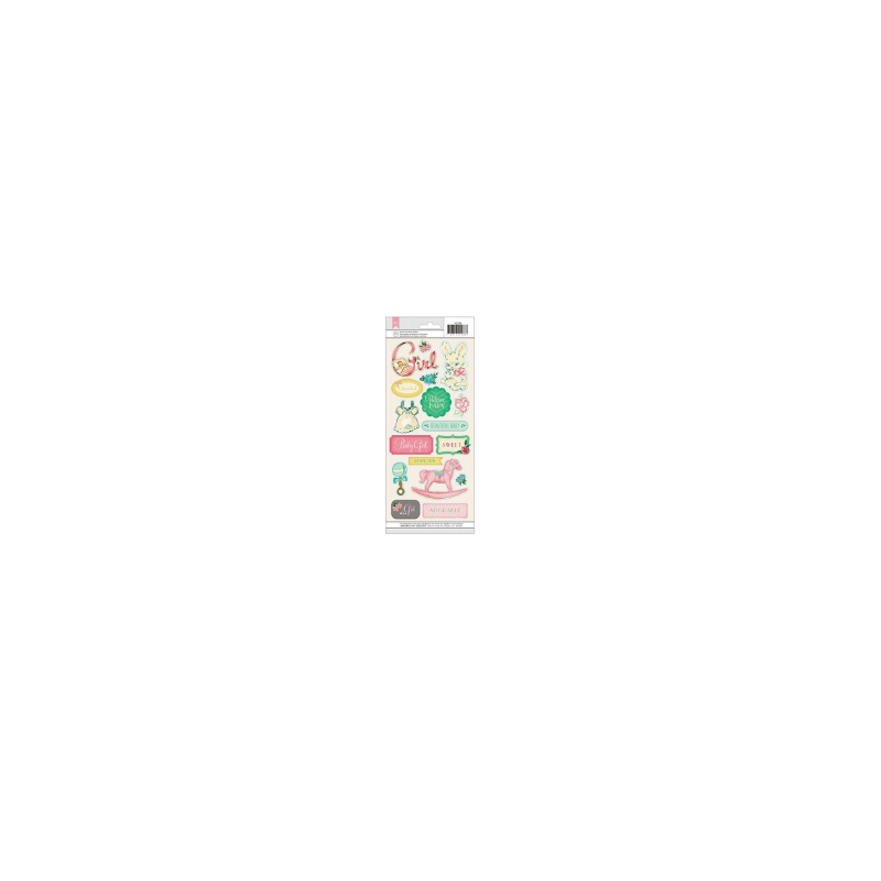 Stickers vintage baby girl- planche de Stickers sur fond transparent