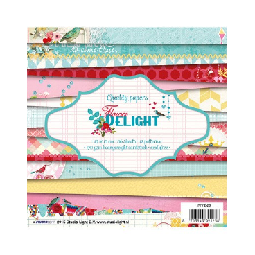 Bloc de papier / Paper pad scrapbooking  - " Flower Delight "
