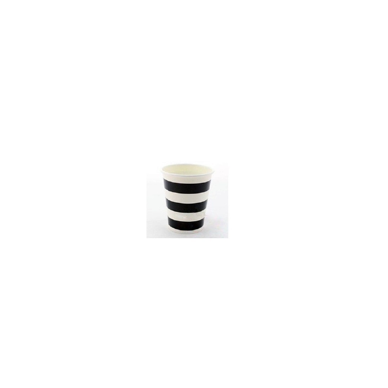Lot de 8 gobelets en carton - Noir et Blanc