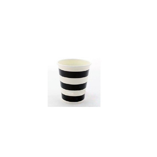 Lot de 8 gobelets en carton - Noir et Blanc