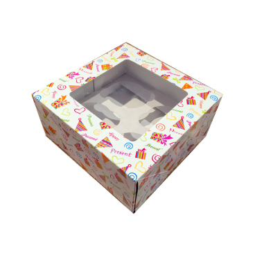 Boîte à cupcakes avec fenêtre et insert - lot de 15