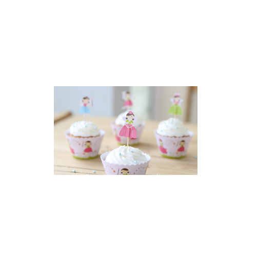 Kit contour et topper thème princesse - 12 pièces