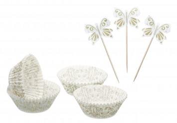 Kit de décoration cupcake - motif or