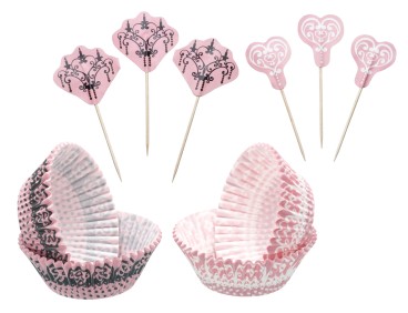 Kit de décoration cupcake - motif dentelle