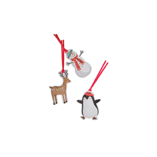 Lot de 9 étiquettes cadeaux personnages de Noël