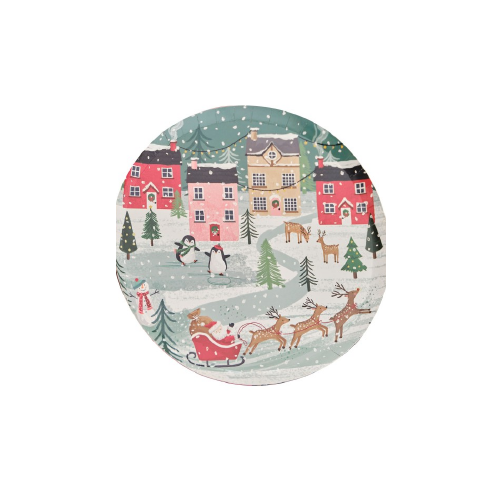 Assiettes en carton scène de Noël - 8 pièces