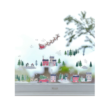 Stickers pour fenêtre - scène de Noël
