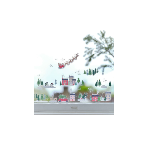 Stickers pour fenêtre - scène de Noël