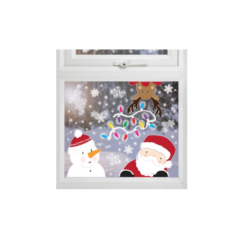 Stickers pour fenetre - Père Noël et ses amis