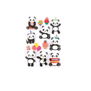 Stickers effet 3D thème Pandas - 11 autocollants