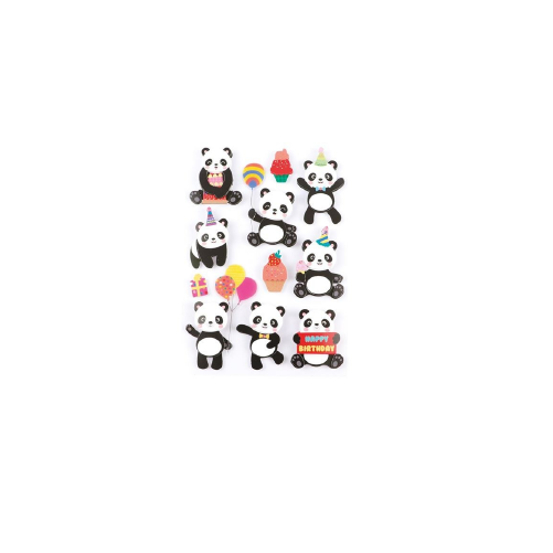 Stickers effet 3D thème Pandas - 11 autocollants