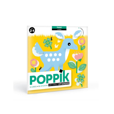6 cartes + 96 gommettes Animaux de la forêt (2 ans et +)