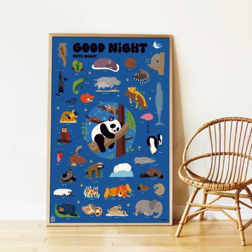 Poster Pédagogique + de 50 stickers -  Bonne nuit