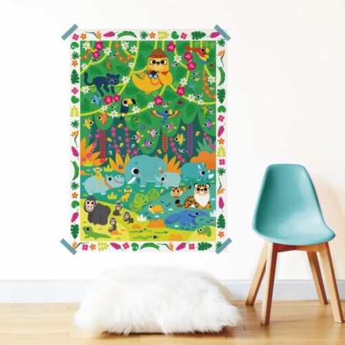 Poster créatif + 150 stickers La Junggle 3 - 6 ans