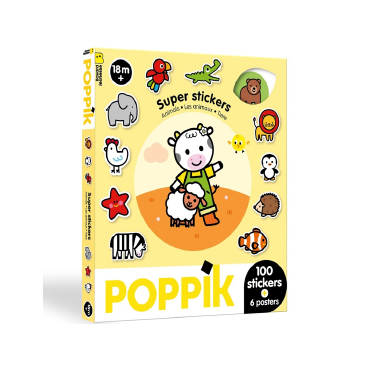 6 posters + 100 stickers Les animaux 18 mois et +