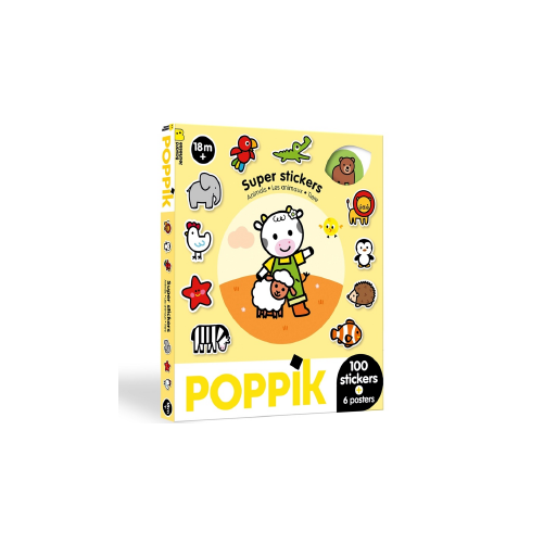 6 posters + 100 stickers Les animaux 18 mois et +